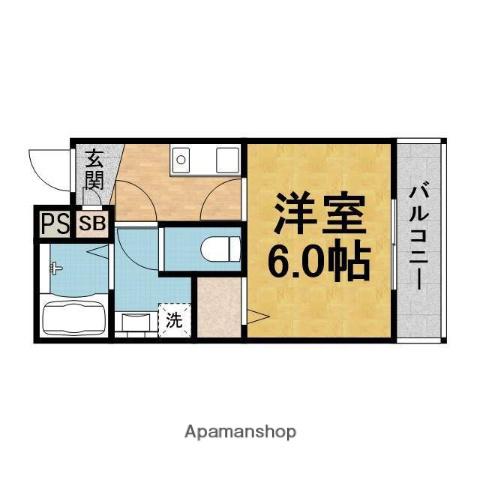 ヒルハイツ柴原駅前(1K/2階)の間取り写真