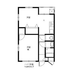ハイツ安倉(1LDK/1階)の間取り写真