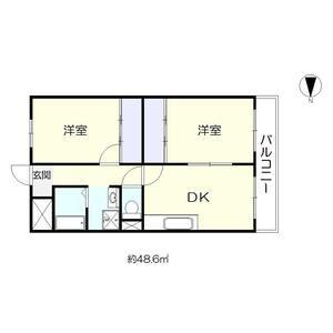 アビタコアⅠ(2DK/3階)の間取り写真