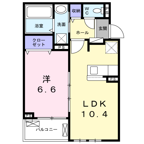 レイアフォレスト3(1LDK/2階)の間取り写真
