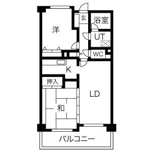 ヴィヴァーチェ(2LDK/2階)の間取り写真