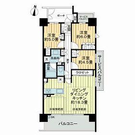 ブランズ三国ステーションレジデンス(3LDK/8階)の間取り写真