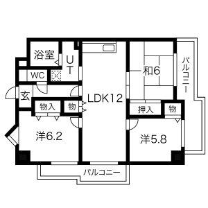 エクセレント宝塚(3LDK/2階)の間取り写真