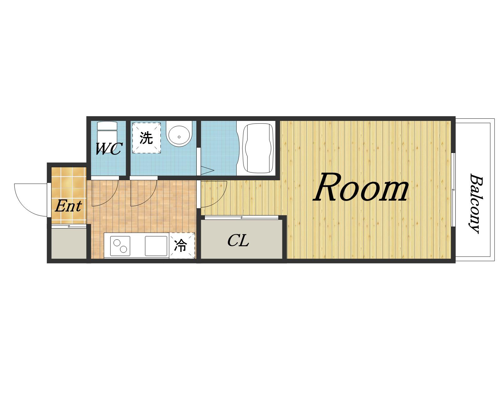ATTIRANT西三国(1K/4階)の間取り写真