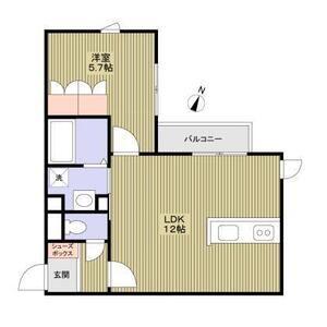 A.LUXS(1LDK/1階)の間取り写真