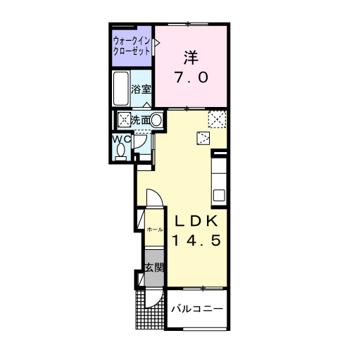 カームデイズ(1LDK/1階)の間取り写真