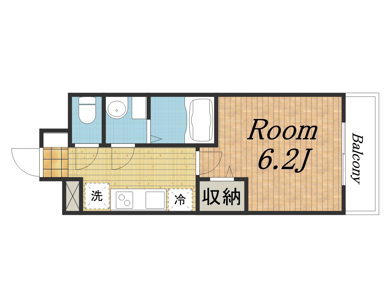 プレサンス庄内ブレイシス(1K/4階)の間取り写真