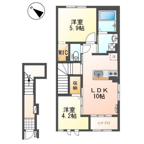 ルミナスコート3(2LDK/2階)の間取り写真