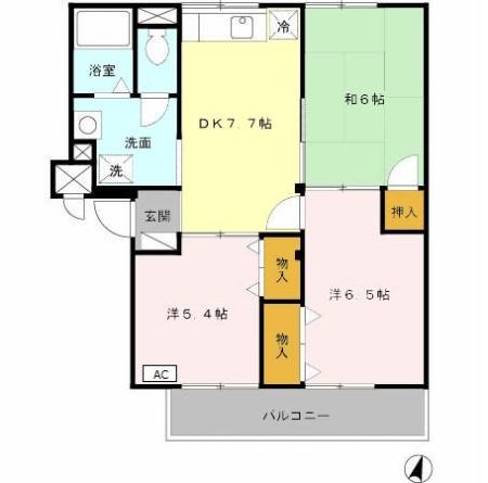 アルス・シンコー(3DK/3階)の間取り写真