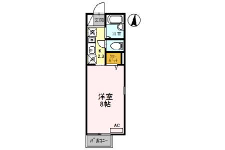 ソレーユ箕面(1K/2階)の間取り写真