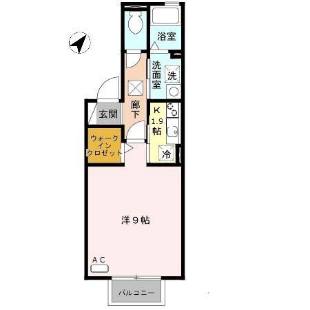 シャルマン松香園(1K/1階)の間取り写真