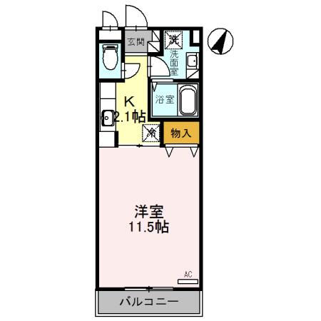コージィコート桜井(1K/4階)の間取り写真