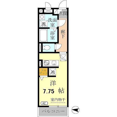 ルミエール(ワンルーム/3階)の間取り写真