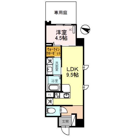 幸 COURT TSUKAMOTO(1LDK/1階)の間取り写真