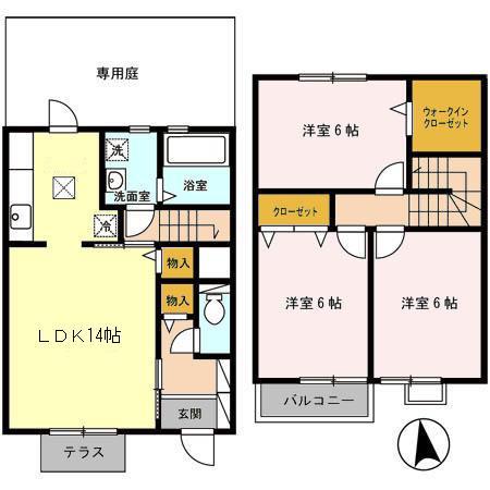 グランモア箕面(3LDK)の間取り写真