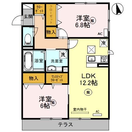 FRIEND ESAKAHIGASHI(2LDK/1階)の間取り写真