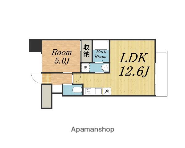 プレジオ三国EURO(1LDK/4階)の間取り写真