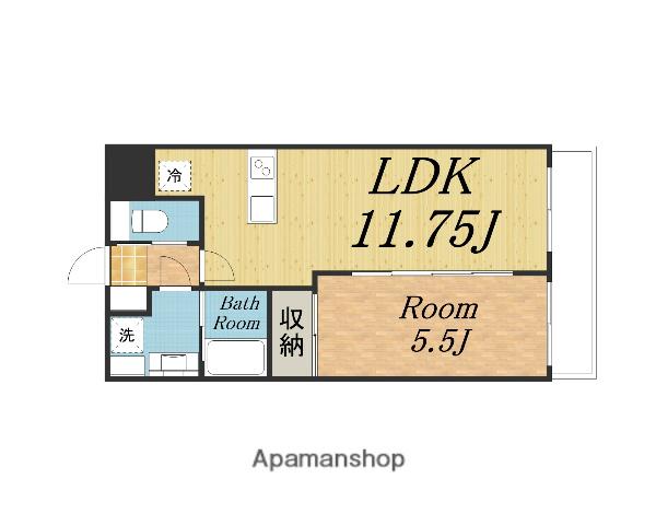 プレジオ三国EURO(1LDK/10階)の間取り写真