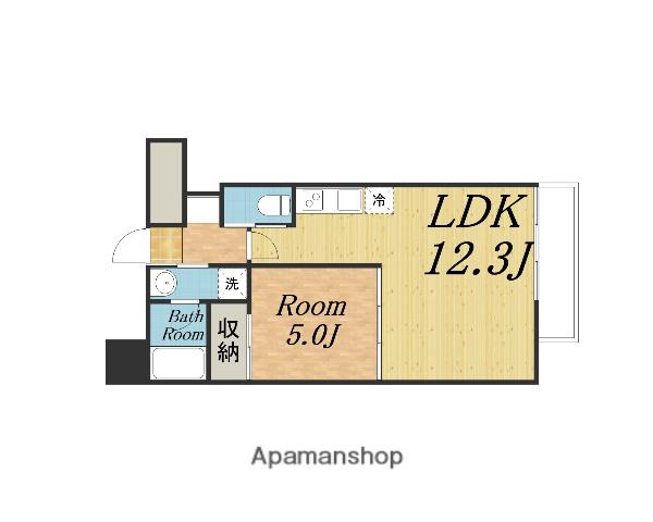 プレジオ三国EURO(1LDK/4階)の間取り写真