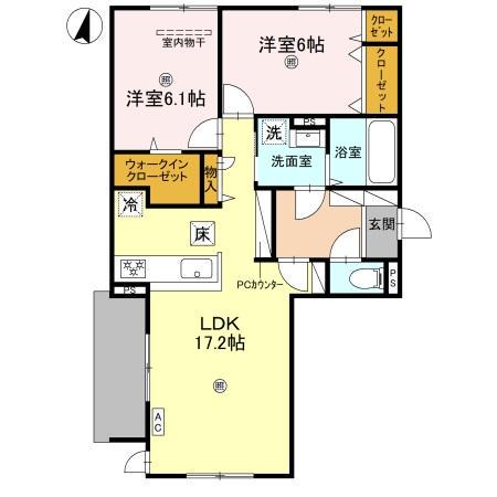 CASA. FILANTE Ⅴ(2LDK/1階)の間取り写真