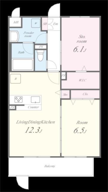 ヴィラ・アーバネット(1SLDK/1階)の間取り写真