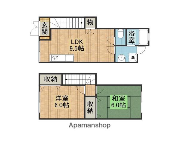 大黒町２−２３−７(2LDK)の間取り写真