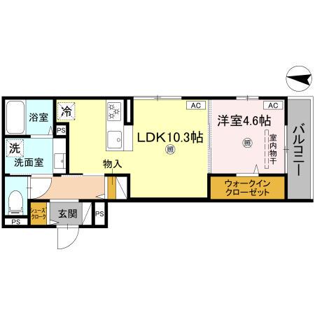 MAISON DE 青木(1LDK/3階)の間取り写真