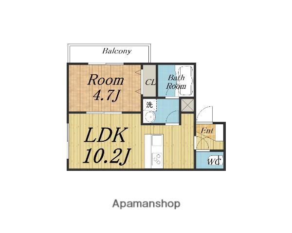 BLANCOSTA SOLE(1LDK/1階)の間取り写真
