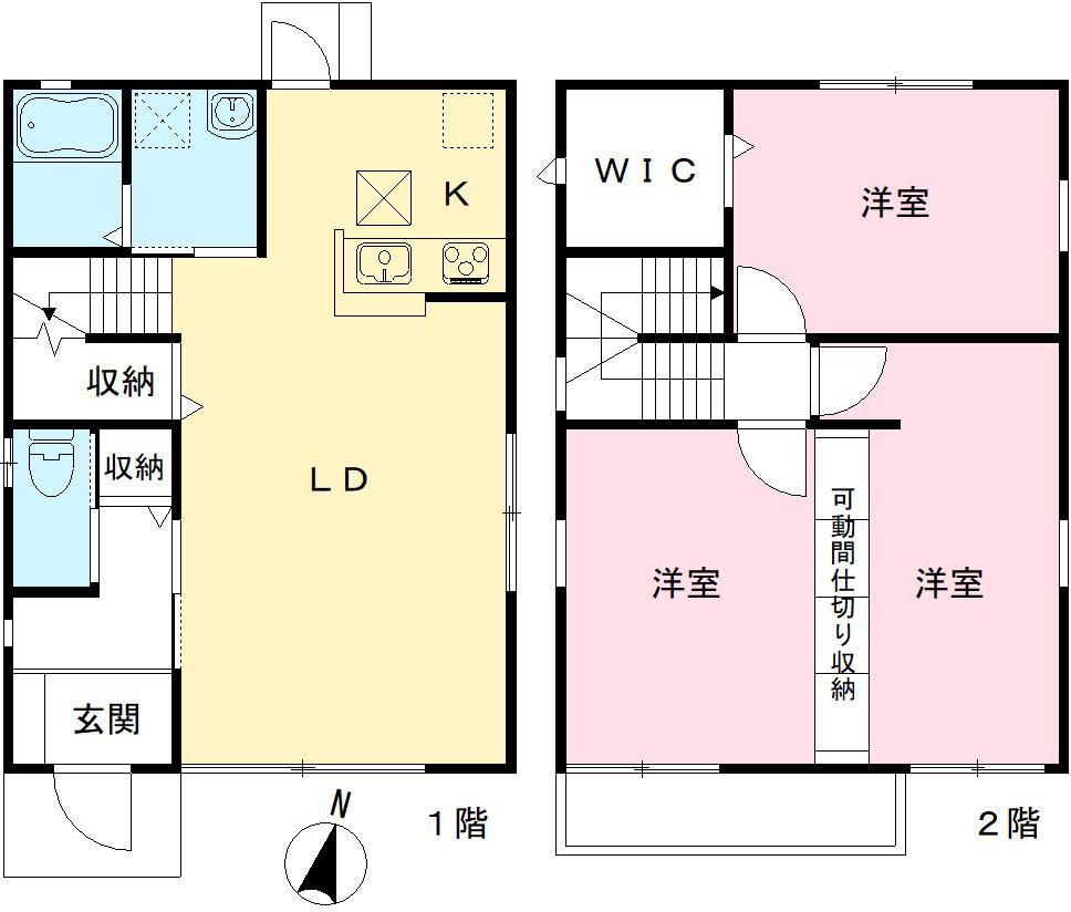 阪急電鉄宝塚線 売布神社駅 徒歩13分 2階建 築20年(3LDK)の間取り写真