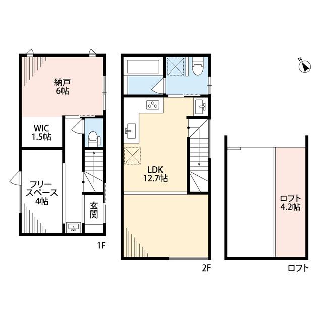 能勢電鉄 滝山駅 徒歩9分 2階建 築3年(1SLDK)の間取り写真