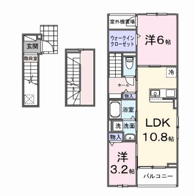 EXCEED宝塚(2LDK/3階)の間取り写真