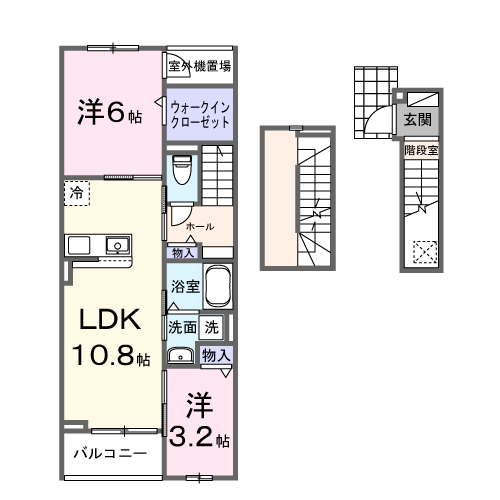 EXCEED宝塚(2LDK/3階)の間取り写真
