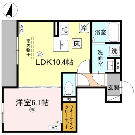 METEOR GRAND(1LDK/1階)の間取り写真