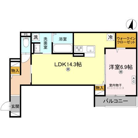 METEOR GRAND(1LDK/2階)の間取り写真