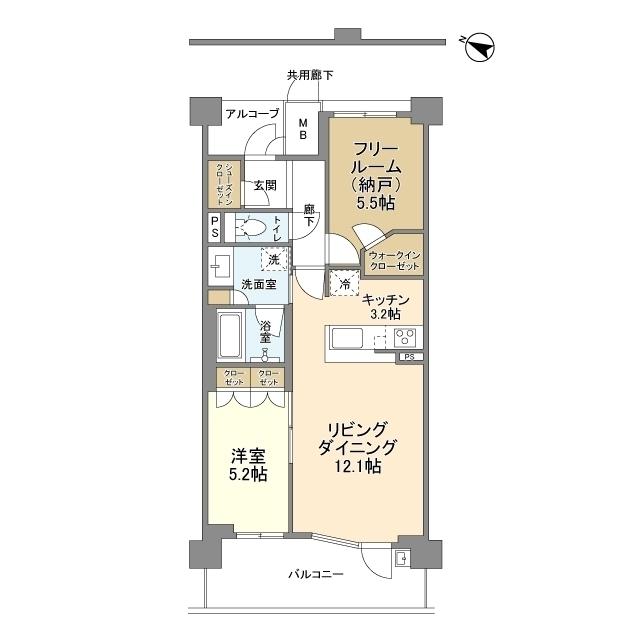 ロジュマン池田石橋(1SLDK/5階)の間取り写真