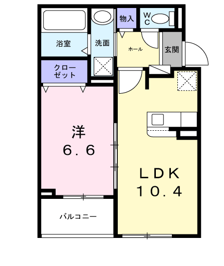 サンロイヤルⅠ(1LDK/3階)の間取り写真