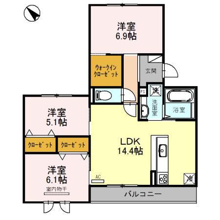 セレナ710(3LDK/2階)の間取り写真