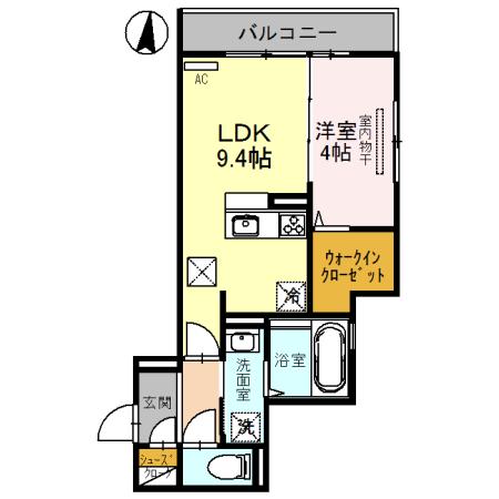  D-ROOM石橋(1LDK/1階)の間取り写真