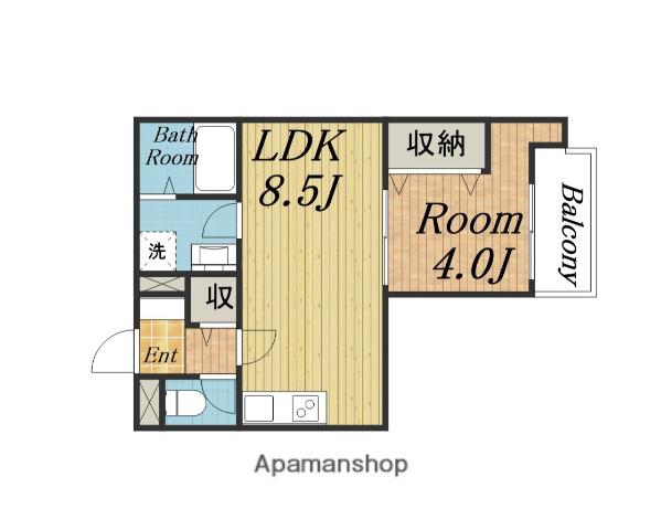 HGS服部天神(1LDK/1階)の間取り写真