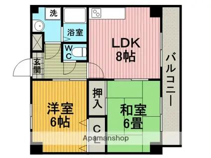 エメラルドヴィラ(2LDK/3階)の間取り写真