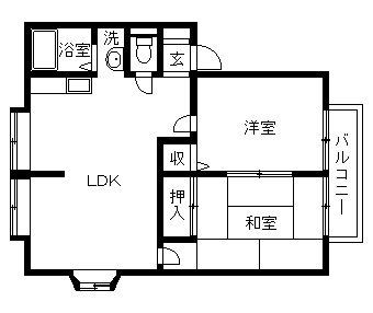メイプル・バレイ(2LDK/2階)の間取り写真