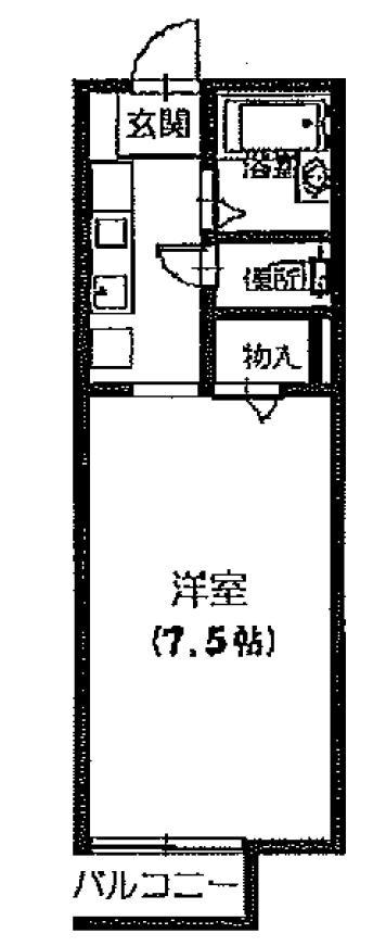 ソレーユ箕面(1K/2階)の間取り写真