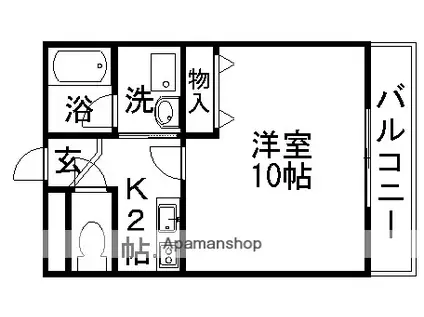 アマンスイート(1K/3階)の間取り写真