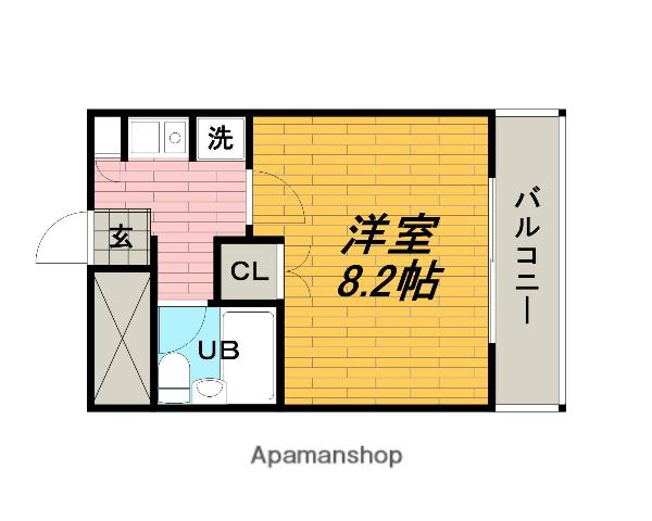 ベルパレス豊中(ワンルーム/1階)の間取り写真