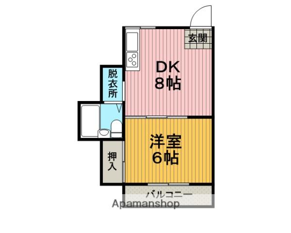 シャトー柴原(1DK/1階)の間取り写真