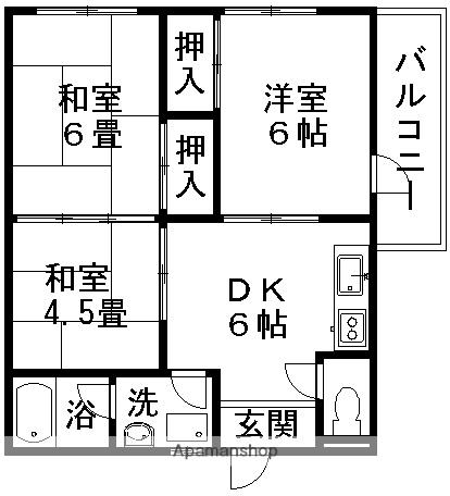 フィールドスルー司マンション(3DK/2階)の間取り写真