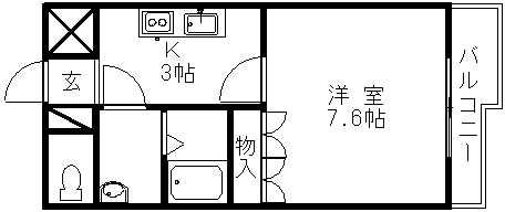 エルピス1(1K/1階)の間取り写真