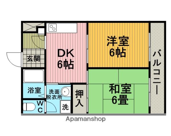 ボーネン刀根山(2DK/1階)の間取り写真