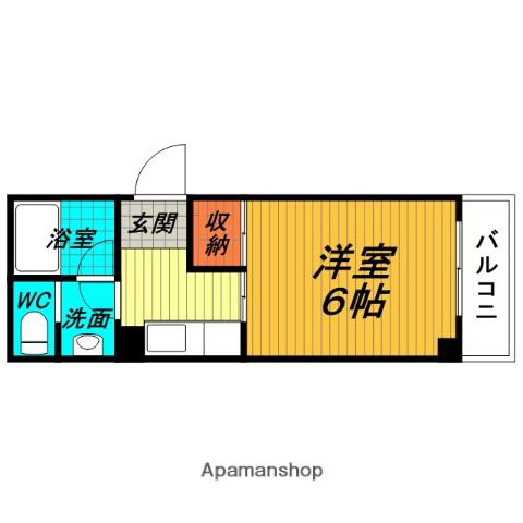 緑地八番館(1K/2階)の間取り写真