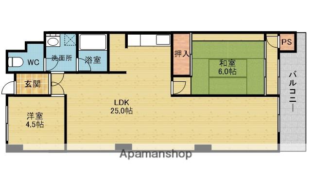 千里山グランドハイツ(2LDK/3階)の間取り写真